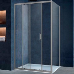 Душевой уголок Vincea Alpha 140x90 VSR-3AL9014CLGM профиль Вороненая сталь стекло прозрачное