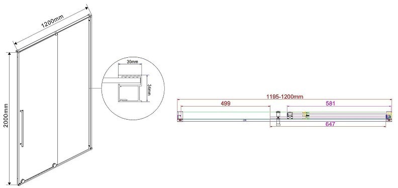 Душевая дверь Vincea Arno 120 VPS-1A120CGB профиль Черный стекло тонированное