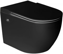 Унитаз Ceruttispa Sella Aria Pulse MB CT10194 подвесной с импульсным смывом Черный матовый с сиденьем Микролифт