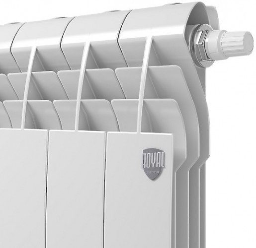 Биметаллический секционный радиатор отопления Royal Thermo Biliner 500 / Bianco Traffico / 4 секции нижнее правое подключение