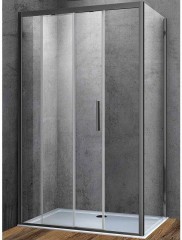 Душевой уголок Vincea Soft 110x80 VSR-3SO8011CLGM профиль Вороненая сталь стекло прозрачное
