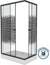 Душевой уголок Niagara Eco 100х80 NG-018-14Q BLACK профиль Черный стекло прозрачное с рисунком