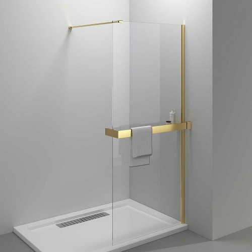 Душевая перегородка Vincea Walk-In HR 90 VSW-4HR900CLG профиль Брашированное золото стекло прозрачное