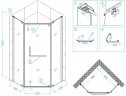 Душевой уголок RGW Passage PA-081B 80x80 35088188-14 профиль Черный стекло прозрачное