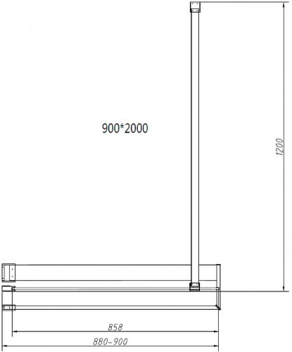 Душевая перегородка Vincea Walk-In HR 90 VSW-4HR900CGB профиль Черный матовый стекло тонированное