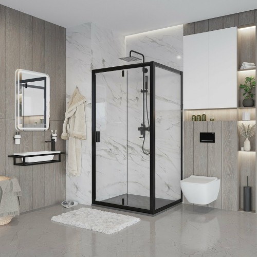 Душевой уголок Niagara Nova 100х90 NG-83-10AB-A90B профиль Черный стекло прозрачное