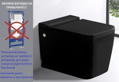 Унитаз Ceruttispa Maiella Pulse MB CT10197 приставной с импульсным смывом Черный матовый с сиденьем Микролифт