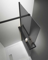 Душевая перегородка Vincea Walk-In HR 100 VSW-4HR100CGB профиль Черный матовый стекло тонированное