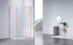 Душевой уголок Vincea Slim-N 110x90 VSR-4SN9011CLG профиль Брашированное золото стекло прозрачное