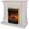 Электрокамин RealFlame Andrea WT фактурный белый с очагом Majestic Lux Brass