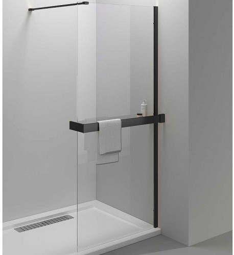 Душевая перегородка Vincea Walk-In HR 100 VSW-4HR100CLB профиль Черный матовый стекло прозрачное