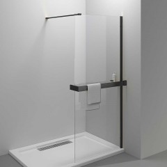 Душевая перегородка Vincea Walk-In HR 100 VSW-4HR100CLB профиль Черный матовый стекло прозрачное