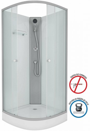 Душевая кабина Niagara Eco 90x90 E90/13/MT/BK без гидромассажа