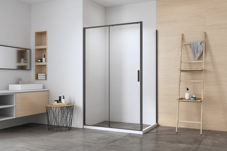 Душевой уголок Aquanet Pleasure Evo AE65-130x80-BT 130x80 324136 профиль Черный стекло прозрачное
