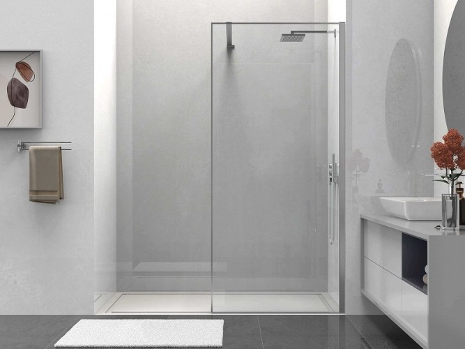 Душевая перегородка Vincea Walk-In 80 VSW-1HS800CL профиль Хром стекло прозрачное