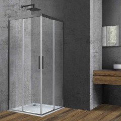 Душевой уголок Vincea Soft 90x90 VSS-3SO900CLGM профиль Вороненая сталь стекло прозрачное