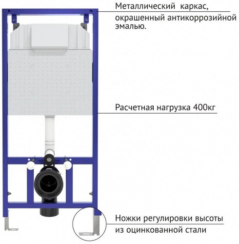 Комплект унитаза Berges Ventas Rimless с инсталляцией Novum 043344 с сиденьем Микролифт и Черной SoftTouch клавишей смыва