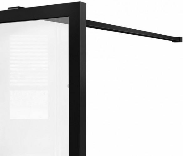 Душевая перегородка Vincea Walk-In 80 VSW-1HC800CFB профиль Черный матовый стекло прозрачное/рифленое