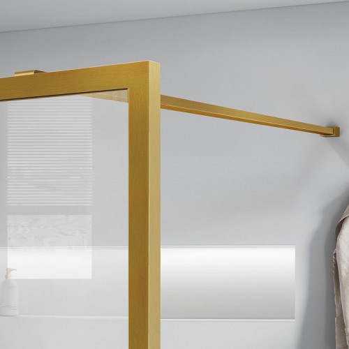 Душевая перегородка Vincea Walk-In 80 VSW-1HC800CFBG профиль Брашированное золото стекло прозрачное/рифленое