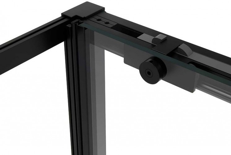 Душевой уголок Vincea Slim Soft 150x90 VSR-1SS9015CLB профиль Черный стекло прозрачное