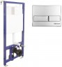 Комплект унитаза Vincea Globo VT1-14S с инсталляцией Berges Novum L3 040213 с сиденьем Микролифт и клавишей смыва Хром