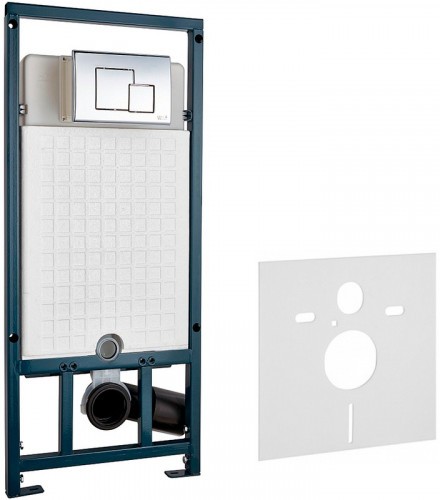 Комплект унитаза Niagara Vista NG-9301 с сиденьем Микролифт и инсталляцией WeltWasser WW Marberg 507 10000005949+10000005953 с клавишей смыва Хром глянцевый