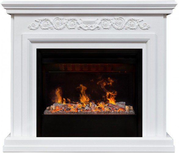 Электрокамин RealFlame Leticia 26 WT белый с очагом 3D Helios 26 SBG