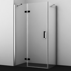 Душевой уголок WasserKRAFT Aller 120х100 L 10H10LBLACK профиль Хром стекло прозрачное