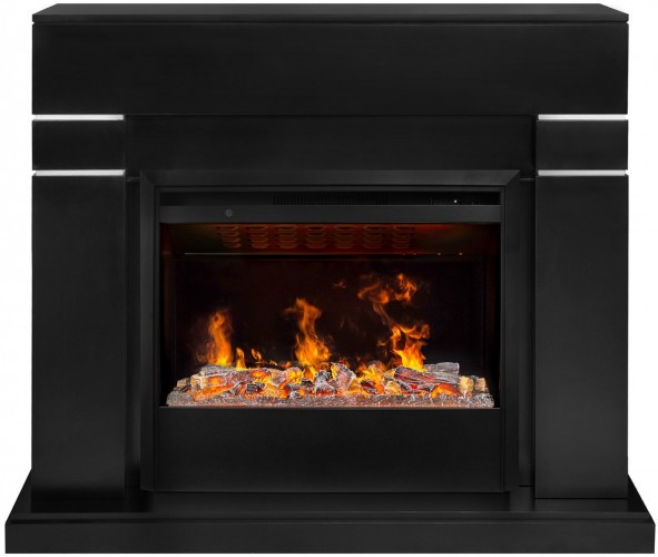 Электрокамин RealFlame Lindelse 26 BL черныйM черный с очагом 3D Helios 26 SBG