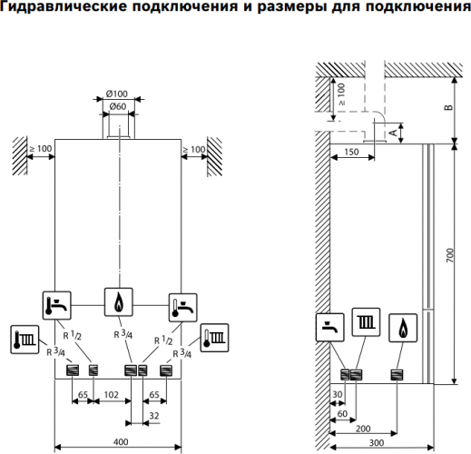 Настенный газовый двухконтурный котел отопления Buderus Logamax U072-28K