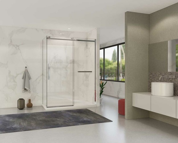 Душевой уголок Vincea Como Soft 150x90 VSR-1CS9015CL профиль Хром стекло прозрачное