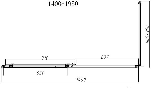 Душевой уголок Vincea Slim-N 140x80 VSR-4SN8014CLB профиль Черный стекло прозрачное
