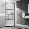 Душевая перегородка Vincea Walk-In 90 VSW-1HC900CFGM профиль Вороненая сталь стекло прозрачное/рифленое