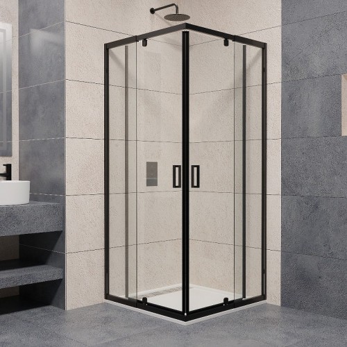 Душевой уголок RGW Passage PA-038B 80x80 350803888-14 профиль Черный стекло прозрачное
