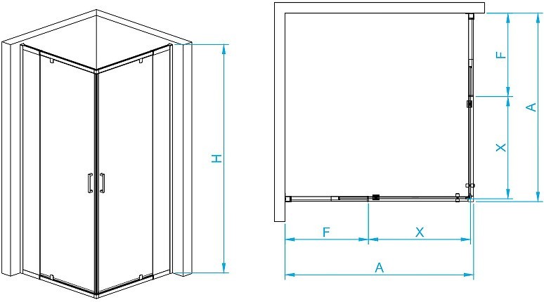 Душевой уголок RGW Passage PA-038B 80x80 350803888-14 профиль Черный стекло прозрачное