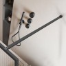Душевая перегородка Vincea Walk-In 90 VSW-1HP900FLGM профиль Вороненая сталь стекло рифленое