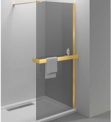 Душевая перегородка Vincea Walk-In HR 80 VSW-4HR800CGG профиль Брашированное золото стекло тонированное