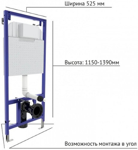 Комплект унитаза WeltWasser Merzbach 043 GL-WT 10000009939 с инсталляцией Berges Novum D5 040235 с сиденьем Микролифт и Черной матовой клавишей смыва