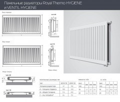 Стальной панельный радиатор отопления Royal Thermo VENTIL HYGIENE 20/600/500