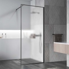 Душевая перегородка Vincea Walk-In 100 VSW-1HP100FLGM профиль Вороненая сталь стекло рифленое