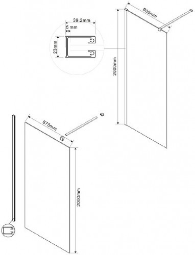 Душевая перегородка Vincea Walk-In 90 VSW-1H900CG профиль Хром стекло тонированное