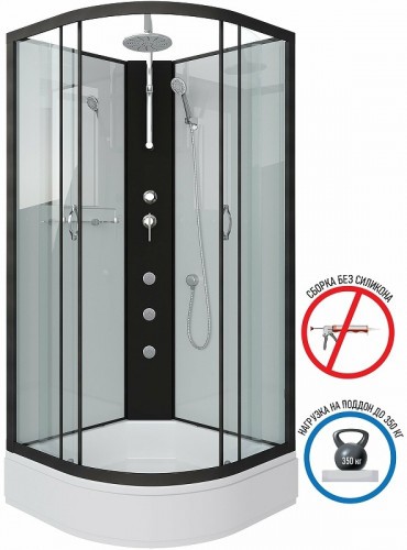 Душевая кабина Niagara Classic 100х100 NG-6702-14BKTG с гидромассажем