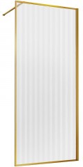 Душевая перегородка Vincea Walk-In 110 VSW-1HP110FLBG профиль Брашированное золото стекло рифленое