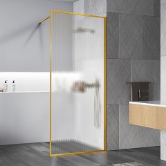 Душевая перегородка Vincea Walk-In 110 VSW-1HP110FLBG профиль Брашированное золото стекло рифленое