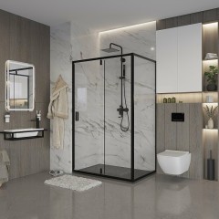 Душевой уголок Niagara Nova 110х90 NG-83-11AB-A90B профиль Черный стекло прозрачное