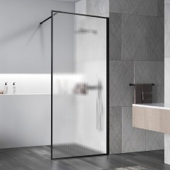 Душевая перегородка Vincea Walk-In 120 VSW-1HP120FLB профиль Черный матовый стекло рифленое