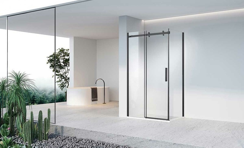 Душевой уголок Vincea Como-N 150x100 VSR-4CN1015CLB профиль Черный стекло прозрачное