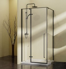 Душевой уголок Vincea Slim-N 100x90 VSR-5SN9010CLB профиль Черный стекло прозрачное