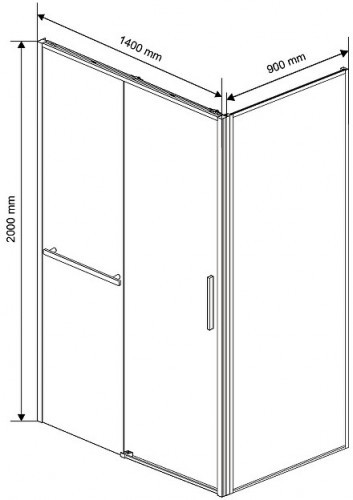 Душевой уголок Vincea Slim Soft 140x90 VSR-1SS9014CLGM профиль Вороненая сталь стекло прозрачное