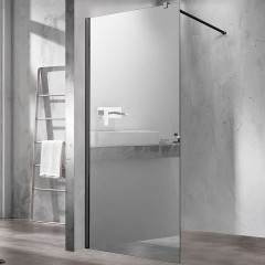 Душевая перегородка Vincea Walk-In 100 VSW-1H100MRB профиль Черный стекло зеркальное